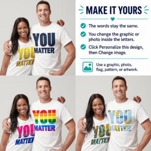 T-shirt Vous comptez Remplissage d'image personnalisée 