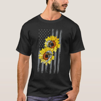 T-shirt Vous Comptez Tournesol Drapeau Américain Préventio