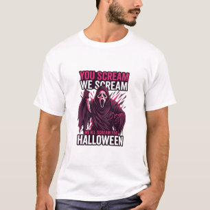 T-shirt Vous criez Nous Halloween Ghostface Couteau Sangla