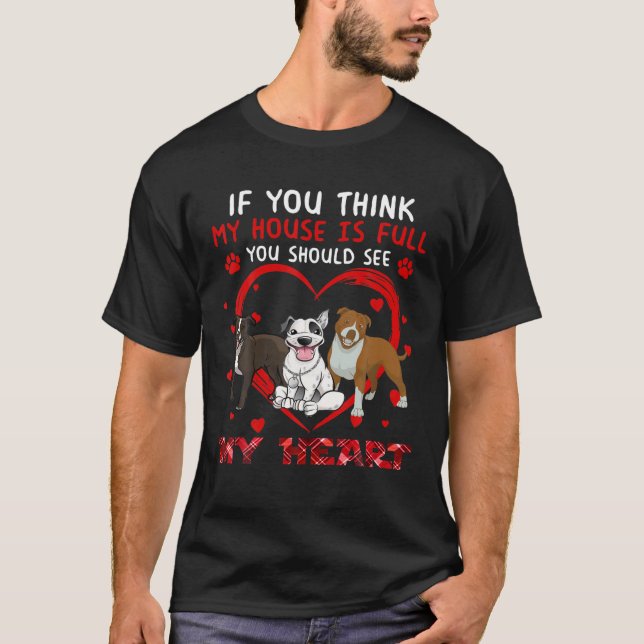 T-shirt Vous Devriez Voir Mon Coeur Staffordshire Bull Ter (Devant)