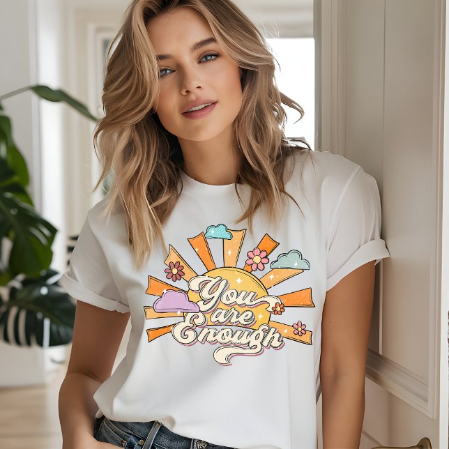 T-shirt Vous Êtes Assez De Typographie Rétro Santé Mentale (Créateur téléchargé)