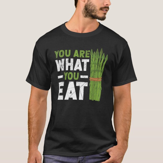 T-shirt Vous Êtes Ce Que Vous Mangez Asparagus Vegetaria (Devant)