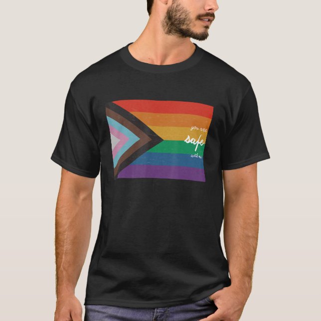 T-shirt Vous Êtes En Sécurité Avec Moi Lgbt Ally (Devant)