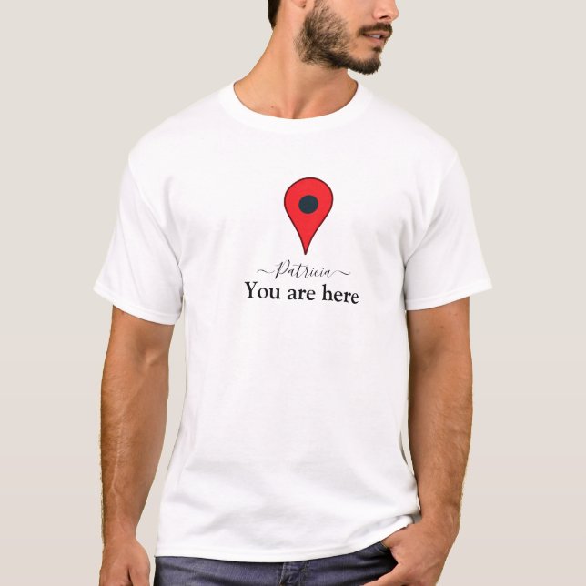 T-shirt vous êtes ici dans mon coeur | nom personnalisé (Devant)