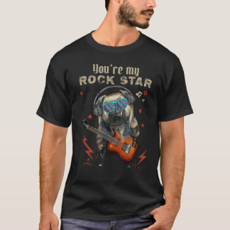 T-shirt Vous êtes My Rock Star Cool Bulldog Jouer de la gu