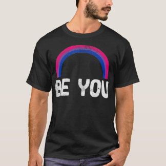 T-shirt Vous êtes Rainbow Bisexual Pride Vintage Bi Flag L