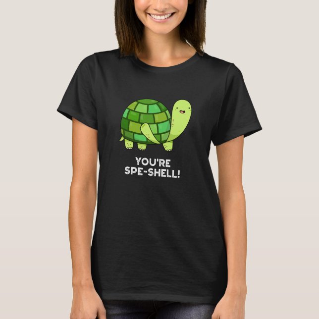 T-shirt Vous êtes Spe-shell Funny Tortoise Pun Dark BG (Devant)