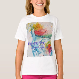 T-shirt Vous Êtes Une Unicorne Unique ! Aquarelle arc-en-c