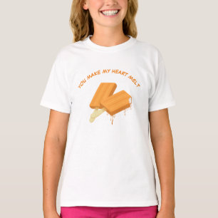 T-shirt Vous faites mon coeur fondre les barres oranges de
