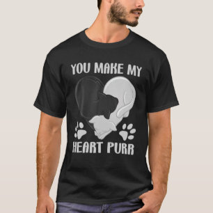 T-shirt Vous Faites Mon Coeur Purr Meow Kitty Funny Chat P