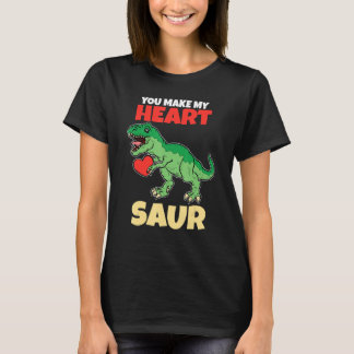 T-shirt Vous faites mon cœur Saur Saint-Valentin   Dinosau