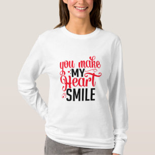 T-shirt Vous Faites Sourire Mon Cœur Femme Manches Longues