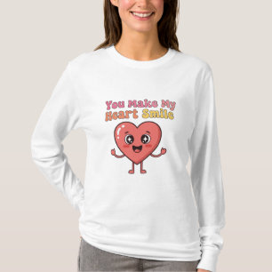 T-shirt Vous Faites Souris Mon Coeur - Jolie Cartoon Coeur