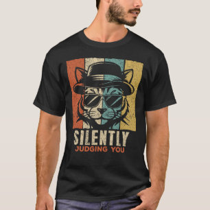 T-shirt Vous jugeant silencieusement Chat Rétro Cool