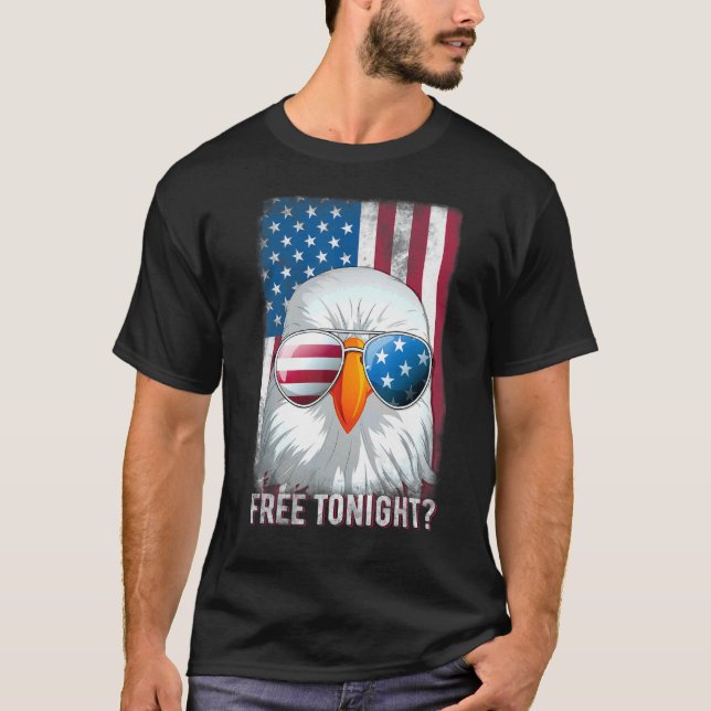 T-shirt Vous Libérez Ce Soir Aigle 4 juillet Amérique Vint (Devant)