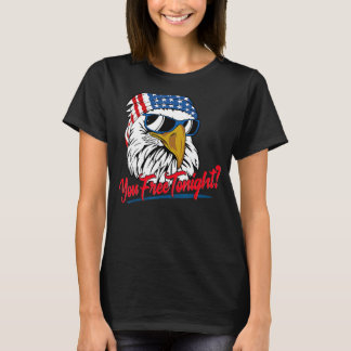 T-shirt Vous Libérez Ce Soir Bald Eagle Drapeau Américain 