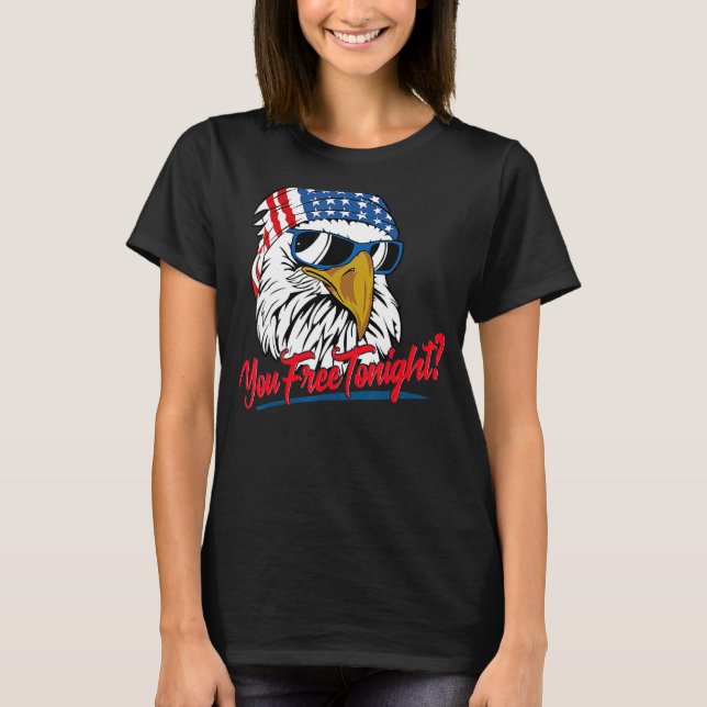 T-shirt Vous Libérez Ce Soir Bald Eagle Drapeau Américain  (Devant)