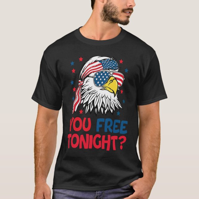 T-shirt Vous Libérez Ce Soir Eagle Drapeau Américain 4 jui (Devant)