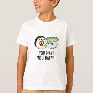 T-shirt Vous Maki Miso Joyeux Joyeux Pun Japonais