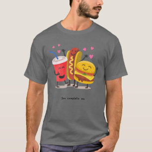 T-shirt Vous Me Complétez Burger Chaud Chien