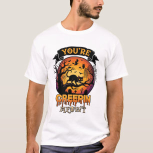 T-shirt Vous Me Faites Fuir Halloween Chat Noir Pleine Lun