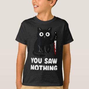T-shirt Vous n'avez rien vu de drôle Chat noir