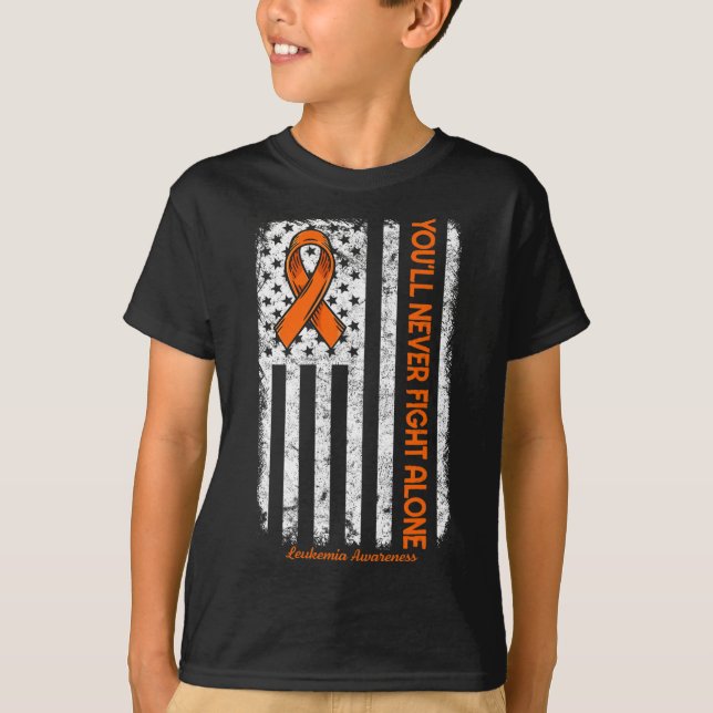 T-shirt Vous ne lutterez jamais seul Cancer du Sang Leukem (Devant)