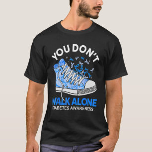 T-shirt Vous ne marchez pas seul Chaussures Bleues Ruban D