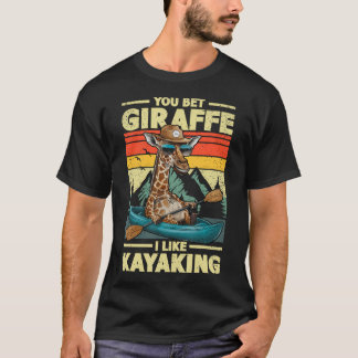 T-shirt Vous pariez que la girafe aime faire du kayak en g
