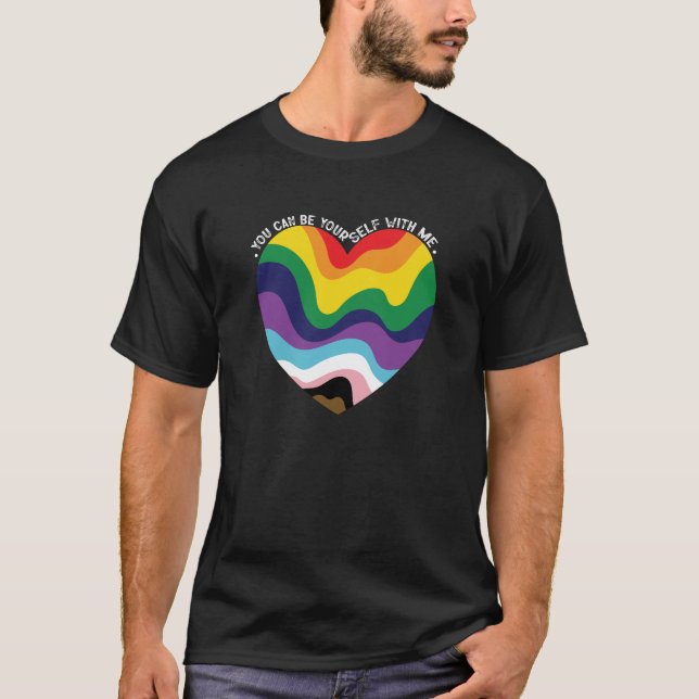 T-shirt Vous Pouvez Être Vous-Même Avec Moi, LGBT Transgen (Devant)