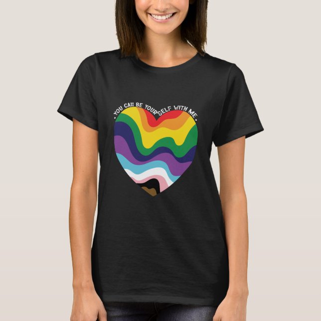 T-shirt Vous Pouvez Être Vous-Même Avec Moi, LGBT Transgen (Devant)