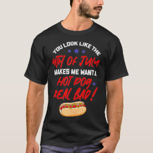 T-shirt Vous Ressemblez À 4 juillet Drôle Hotdog Américain