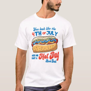 T-shirt Vous ressemblez au 4 juillet America Hot dog 