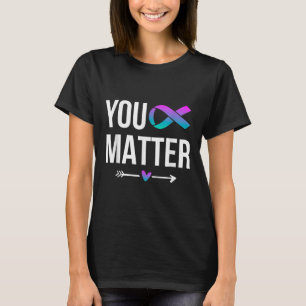 T-shirt Vous Ruban de sensibilisation au violet sarcelle d