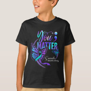 T-shirt Vous Ruban Papillon Sensibilisation au suicide fem