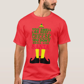 T-shirt Vous sentez comme Santa ElfFunny famille fromage d