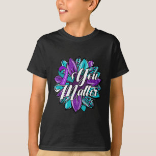 T-shirt Vous Tournesol Violet Ruban de sensibilisation au
