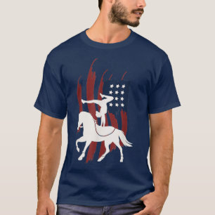 T-shirt Voûte équestre US Drapeau Chevaux I Vault