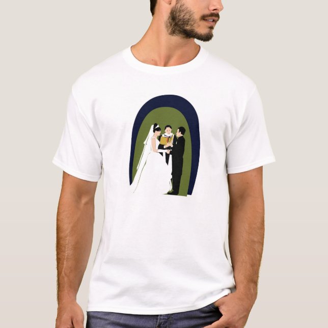 T-shirt Vows, Mariée, Groom et Officier (Devant)