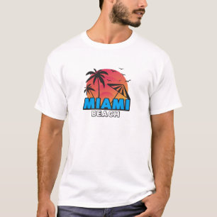T-shirt Voyage à Miami Beach Rétro Élégant