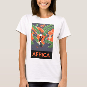T-shirt Voyage Art Déco vintage, Amérindien dans la jungle