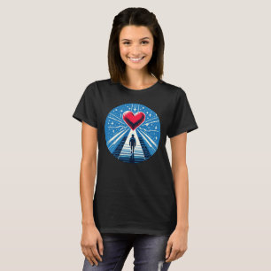 T-shirt Voyage au coeur - Design d'art pixel émotionnel