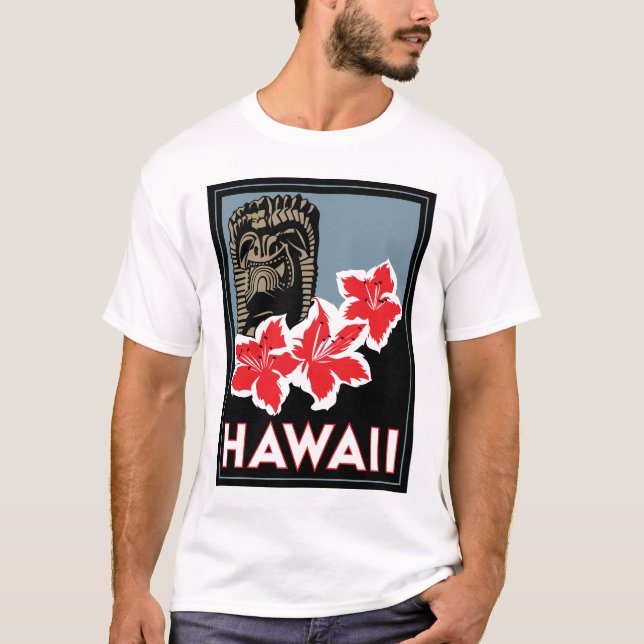 T-shirt voyage d'art déco d'Hawaï Etats-Unis Etats-Unis (Devant)