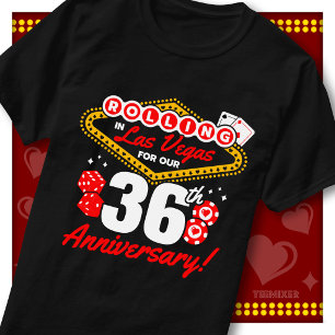 T-shirt Voyage de couple pour les 36 ans de Rolling In Las