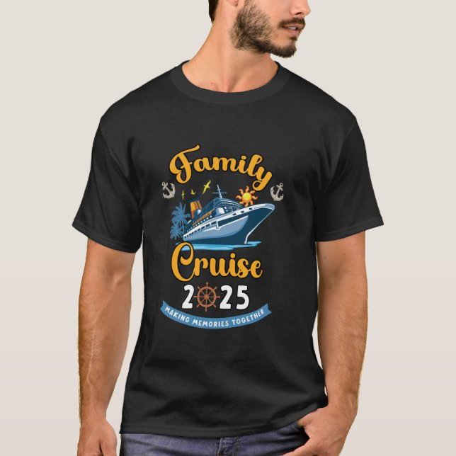 T-shirt Voyage de croisière en famille 2025 Faire des souv (Devant)