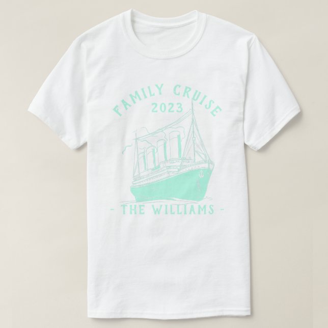 T-shirt Voyage de croisière en famille personnalisée (Design devant)