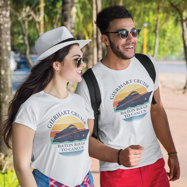 T-shirt Voyage de croisière en famille Retro Personnalisé (Créateur téléchargé)