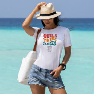 T-shirt Voyage de fille 2023 Couleurs et texte personnalis