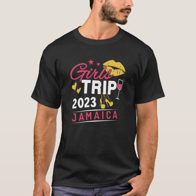 T-shirt Voyage de filles 2023 Jamaïque Week-end Voyage Gro (Devant)
