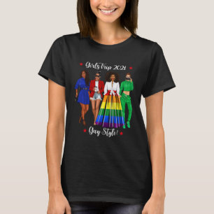 T-shirt Voyage de filles drôle Vacances LGBTQ Femme noire 